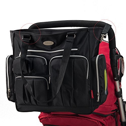 SoHo Designs SoHo Time Square Diaper Bag Tote 9Pc, Black - Image 4