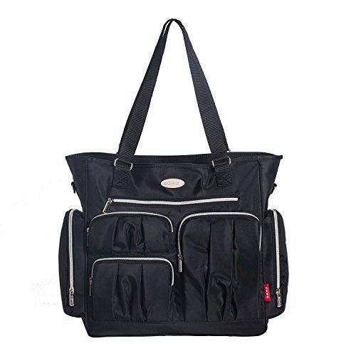 SoHo Designs SoHo Time Square Diaper Bag Tote 9Pc, Black - Image 1