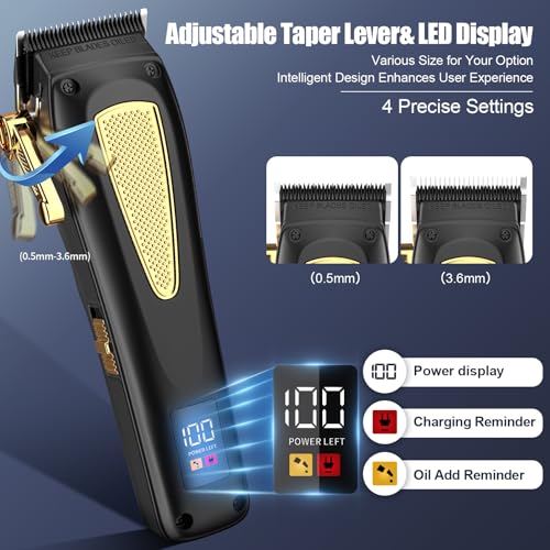 Dumite Professional Hair Clippers for Man,Hair Clippers Electric Shavers Razor T-Blade Hair Trimmer, 3 in 1 Cordless Barber Trimmer Bald Shavers LED Display Gifts - Image 2
