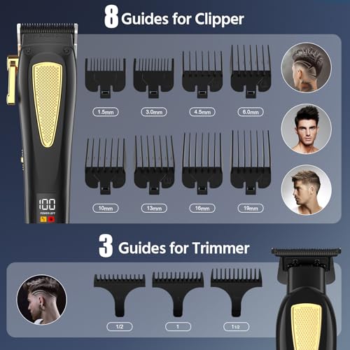 Dumite Professional Hair Clippers for Man,Hair Clippers Electric Shavers Razor T-Blade Hair Trimmer, 3 in 1 Cordless Barber Trimmer Bald Shavers LED Display Gifts - Image 5