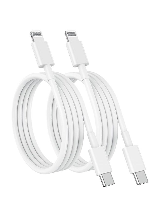 USB-C to Lightning Cable (2-Pack), Apple MFi Certified Fast Charging Cable 2m, PD Fast Charging Type-C Cable, Compatible with Apple iPhone 13/12/11 Pro/11/XS MAX/XR/8/7 Plus and iPad Series - Image 1