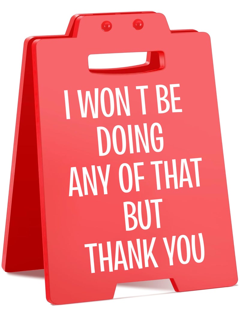 MAMAGIFTREE Funny Desk Sign | Humorous Office Decor | "I Won't Be Doing Any of That But Thank You" | Office Desk Accessories for Women Men - Image 1