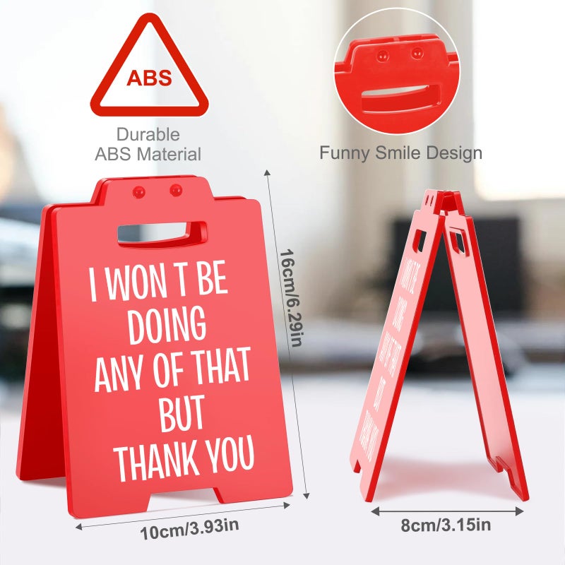 MAMAGIFTREE Funny Desk Sign | Humorous Office Decor | "I Won't Be Doing Any of That But Thank You" | Office Desk Accessories for Women Men - Image 3