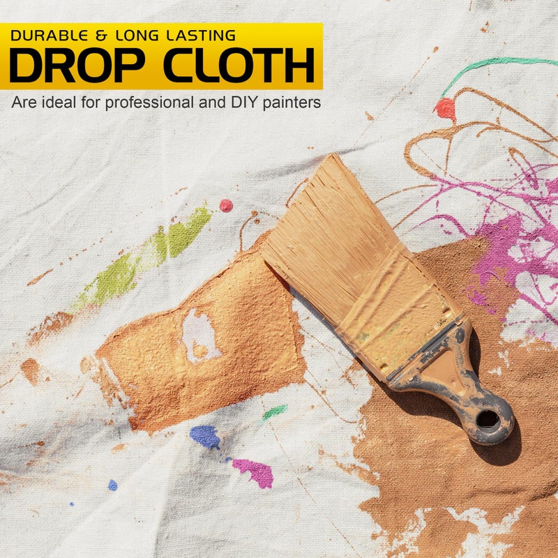 Utopia Home Utopia Drop Cloth for Painting (9x12 ft, 1 Pack) Washable and Reusable Drop Cloth for Painting, Furniture & Floor Protection Highly Absorbent Paint Cover - Thick Canvas Tarp for Outdoor and Indoor Use - Image 4