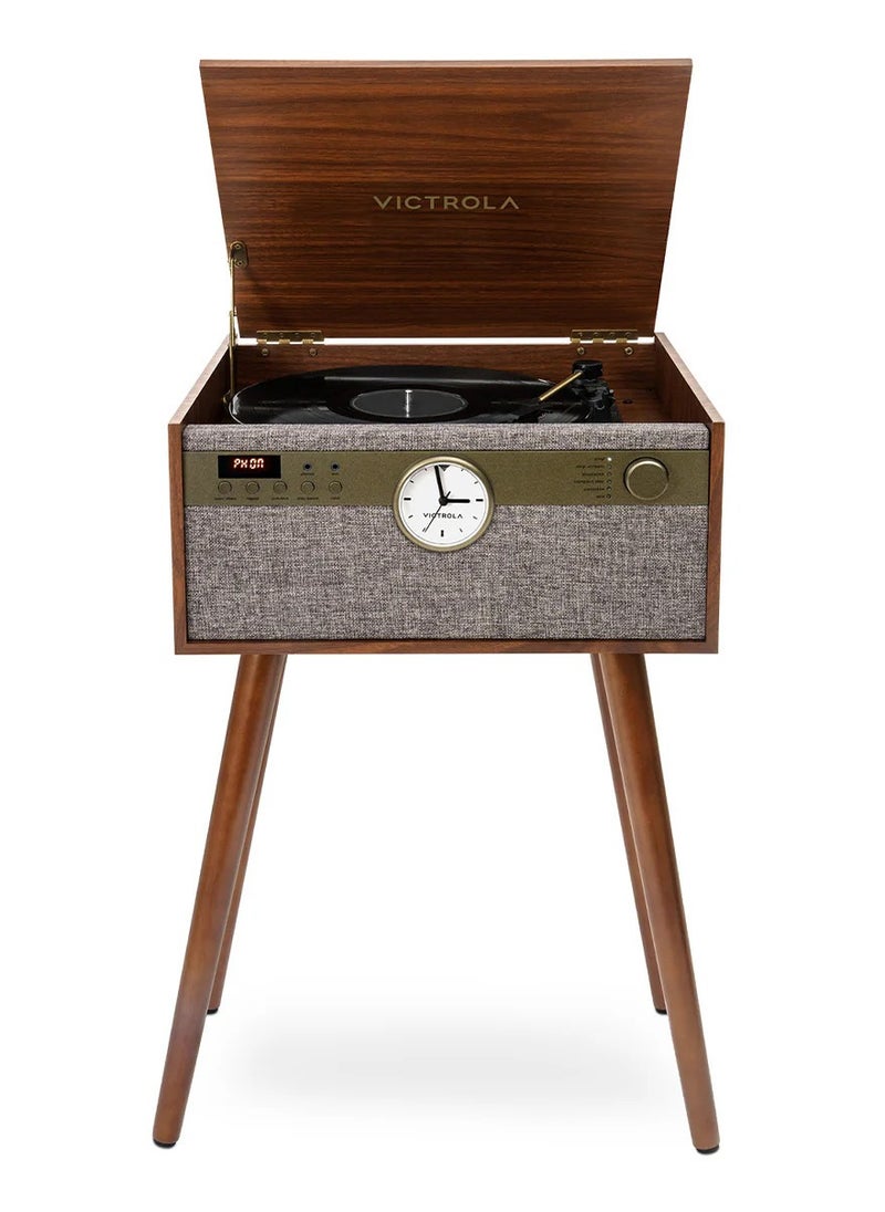 VICTROLA Victrola Century Signature+ 6-in-1 Vinyl Record Player & Music Center - 3-Speed Turntable, CD & Cassette Player, VINYLSTREAM, Bluetooth & 3.5mm Aux, Record Player with Speakers, 45cm Stands, Walnut  - Image 1