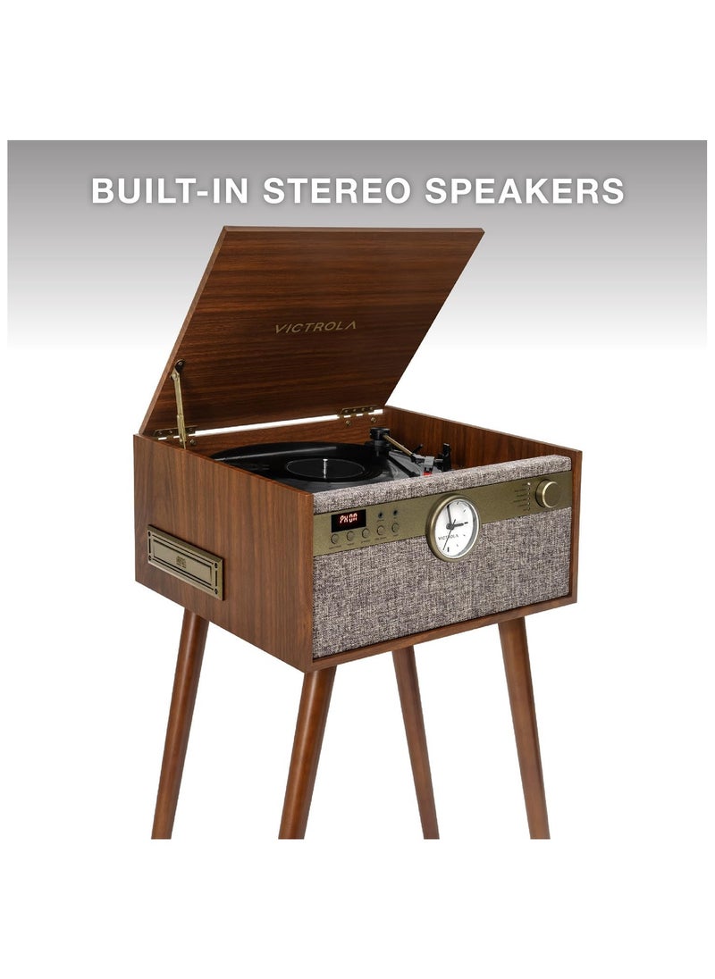 VICTROLA Victrola Century Signature+ 6-in-1 Vinyl Record Player & Music Center - 3-Speed Turntable, CD & Cassette Player, VINYLSTREAM, Bluetooth & 3.5mm Aux, Record Player with Speakers, 45cm Stands, Walnut  - Image 5