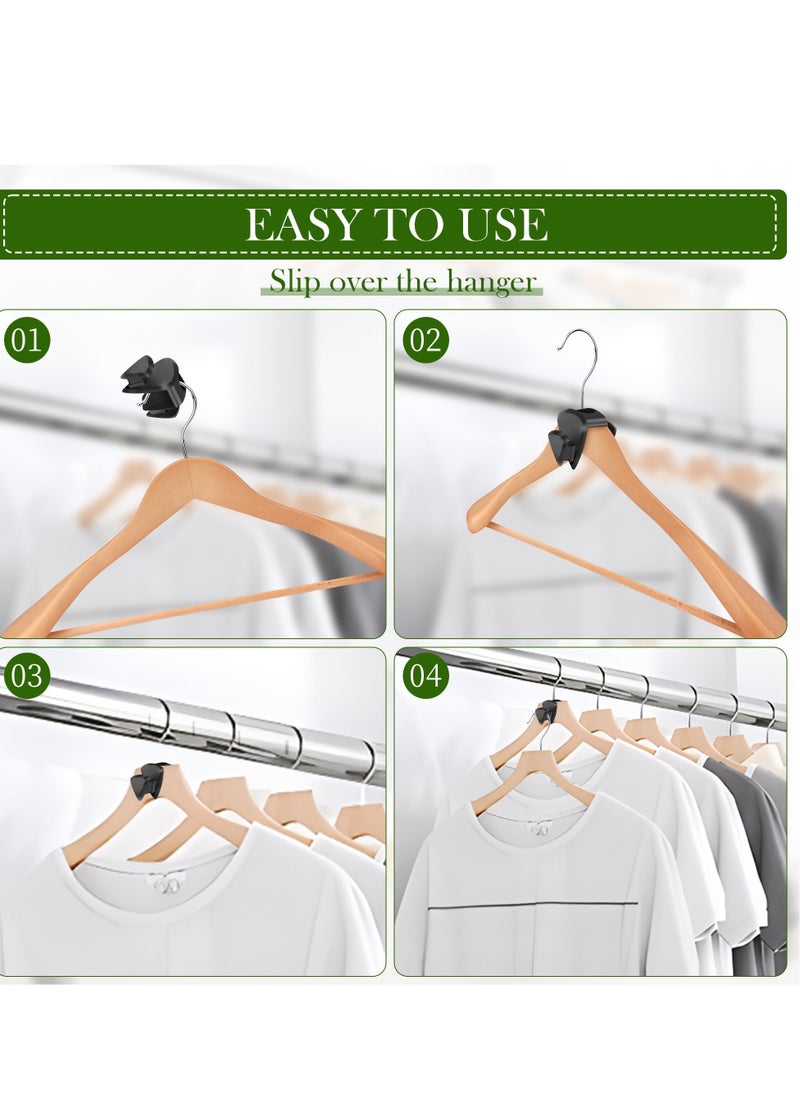 18 Pcs Space Saving Hangers for Clothes, Black Clothes Hanger Connector Hooks, Premium Closet Space Savers Clothes Hanger Connector Hooks
