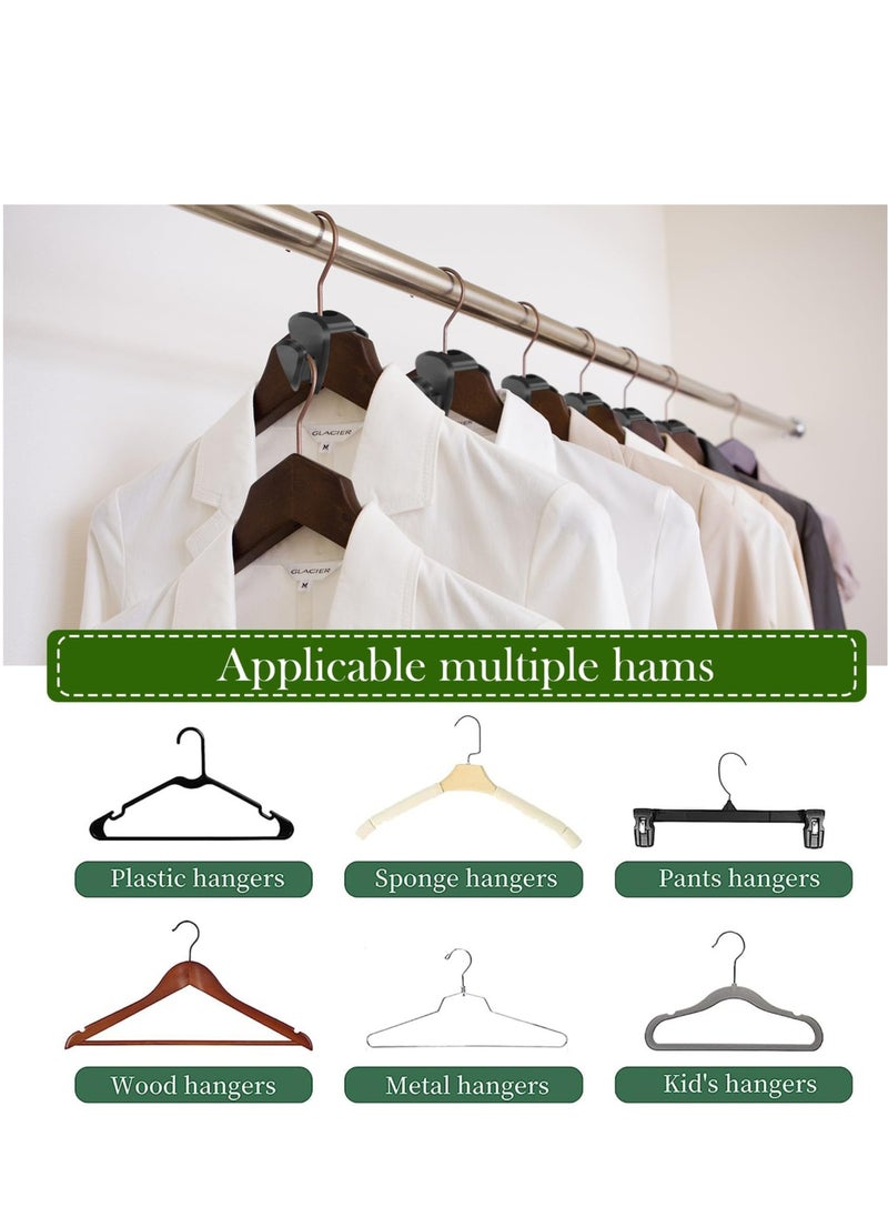 18 Pcs Space Saving Hangers for Clothes, Black Clothes Hanger Connector Hooks, Premium Closet Space Savers Clothes Hanger Connector Hooks