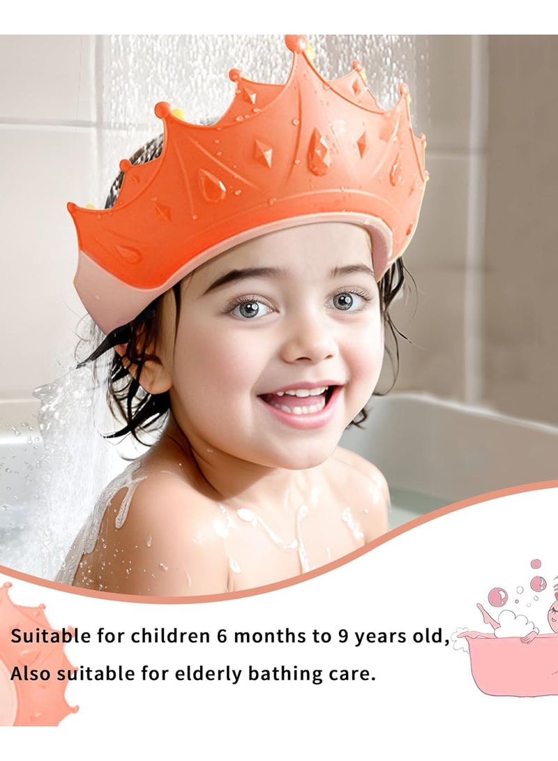 CityRiya-Long Baby Shower Cap Shield Kids Bathing Cap Bath Hat Crown Bath Shampoo Hat, Baby Kids Shower Cap for Protector Head Eye Ear, Baby Hair Washing Guard Protection Visor Hat for Toddler, Children (Pink) - Image 2