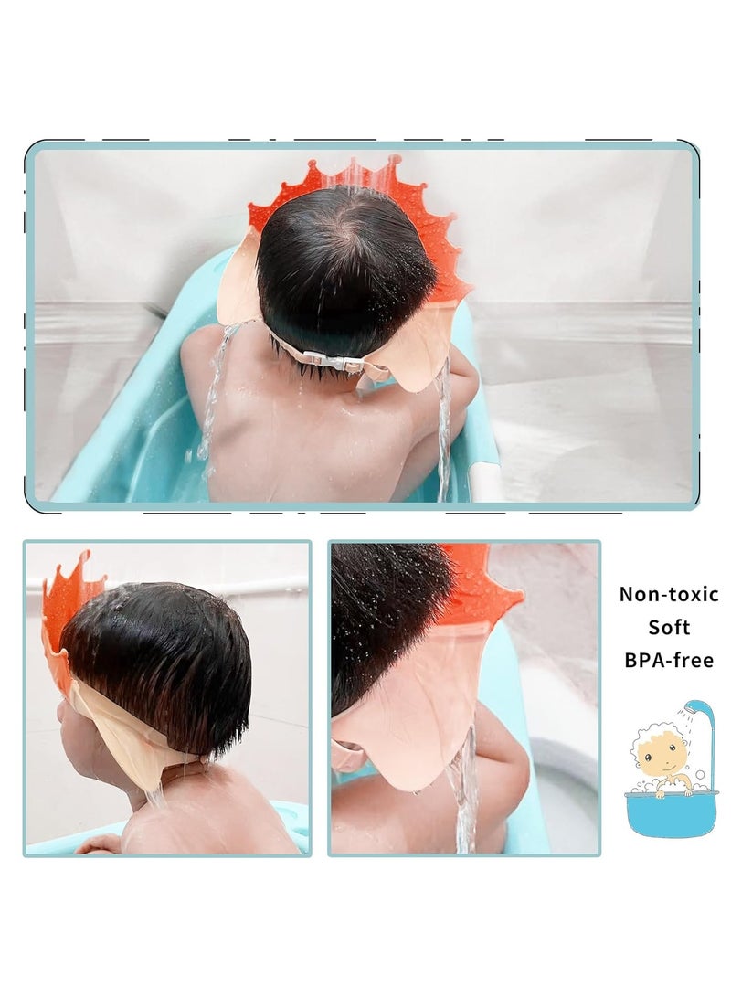 CityRiya-Long Baby Shower Cap Shield Kids Bathing Cap Bath Hat Crown Bath Shampoo Hat, Baby Kids Shower Cap for Protector Head Eye Ear, Baby Hair Washing Guard Protection Visor Hat for Toddler, Children (Pink) - Image 3