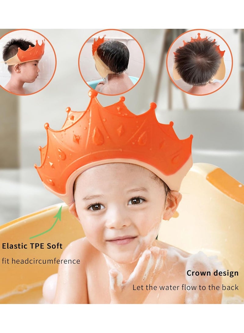 CityRiya-Long Baby Shower Cap Shield Kids Bathing Cap Bath Hat Crown Bath Shampoo Hat, Baby Kids Shower Cap for Protector Head Eye Ear, Baby Hair Washing Guard Protection Visor Hat for Toddler, Children (Pink) - Image 4