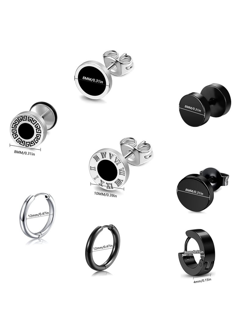 Plated EarringsCrystal-Adorned Charm with Sleek  Round Dumbbells Ear Bone Nail - Image 3