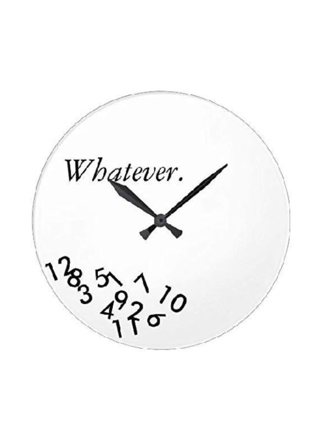 Modern Large Wall Clock Whatever with Numbers Wood Clock 10 Inch Silent Color