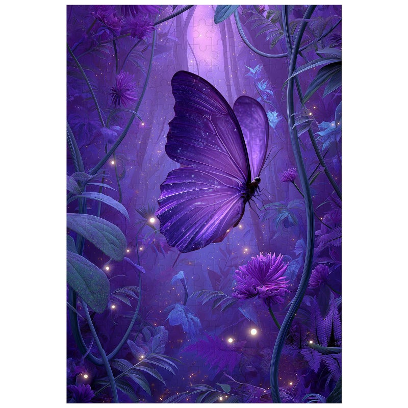 Ulord Great Jigsaw Puzzles for Adults 300 Pieces Purple Enchanted Forest Butterfly Puzzles for Adults Toys Gift Family Decoration Kids Puzzle - Image 3