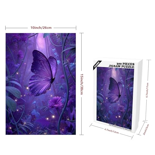 Ulord Great Jigsaw Puzzles for Adults 300 Pieces Purple Enchanted Forest Butterfly Puzzles for Adults Toys Gift Family Decoration Kids Puzzle - Image 5