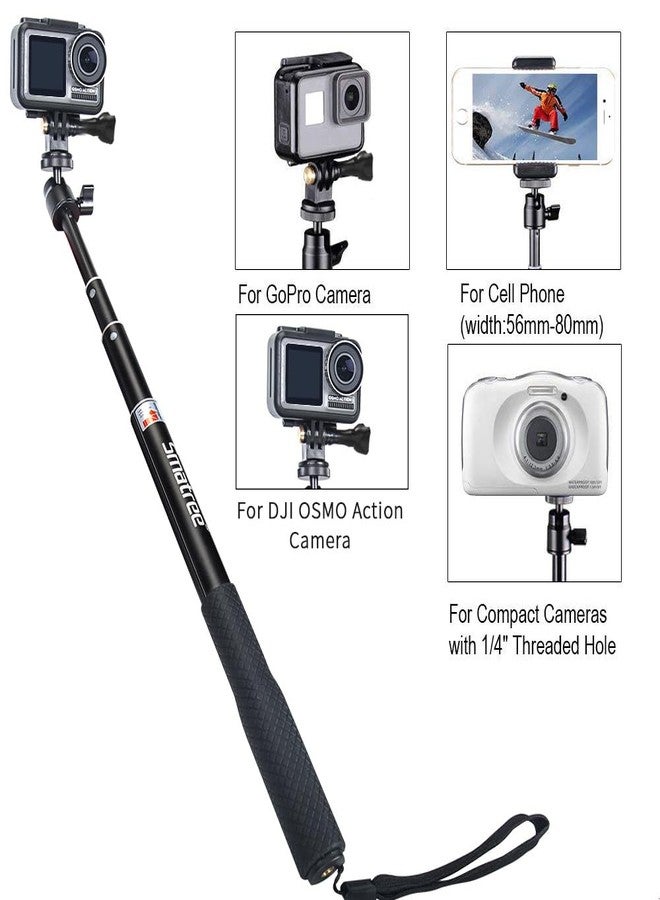Smatree Telescoping Selfie Stick with Tripod Compatible for Insta360 X5, for GoPro Hero 13/12/11/10/9/8/7/6/5, for OSMO 5 Pro/4/3/Ricoh Theta, Compact Camera and Phone - Image 2