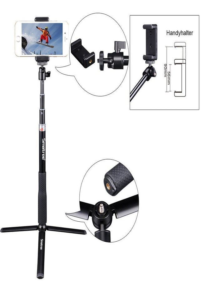 Smatree Telescoping Selfie Stick with Tripod Compatible for Insta360 X5, for GoPro Hero 13/12/11/10/9/8/7/6/5, for OSMO 5 Pro/4/3/Ricoh Theta, Compact Camera and Phone - Image 4