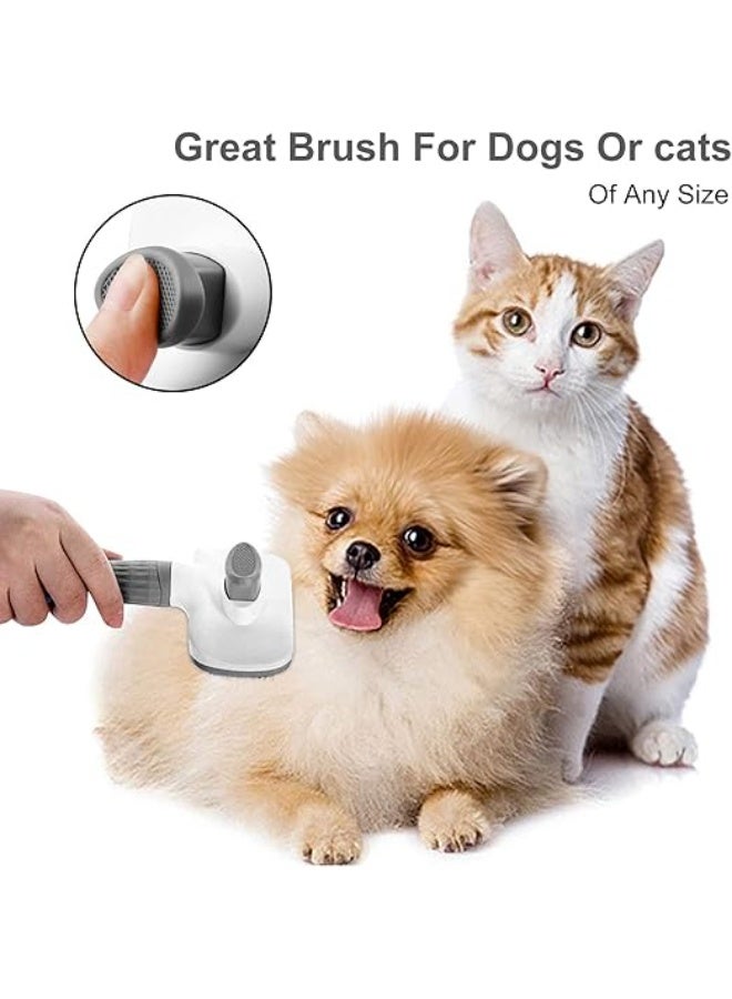 MunKan Pet Grooming Brush Cats Dogs Brushes to Remove Tangles Dead Undercoat and Dirt Pet Grooming Tool with Cleaning Button for Cat Dog Shedding Brush for Long or Short Haired ( Grey ) - Image 5
