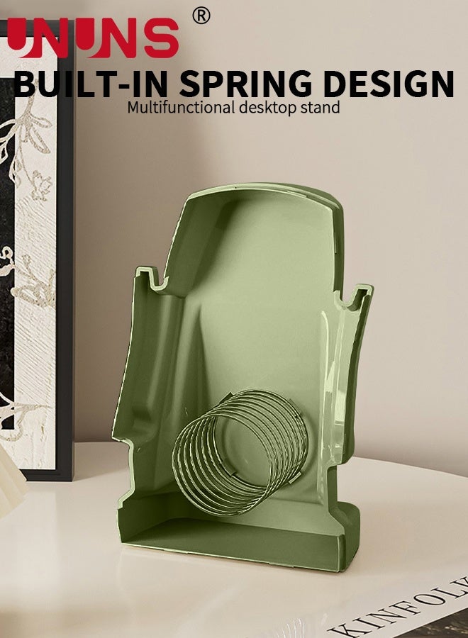 UNUNS Tissue Box,Creative Stone Statue Tissue Box Holder,3-in-1 Headphone Stand Glasses Rack Holder,Tissue Box Cover for Office Living Room Dining Table Bedroom Book Shelf TV Cabinet Desktop,Green - Image 4