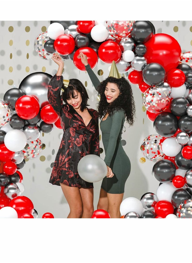 Y&D Gold and Red Balloon Garland 113 Pack Black White Sliver Arch DIY Kit for Wedding Baby Shower Boy Party Decoration Birthday Graduation Anniversary  - Image 3