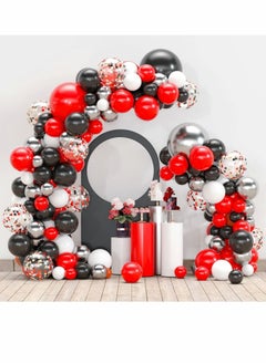 Y&D Gold and Red Balloon Garland 113 Pack Black White Sliver Arch DIY Kit for Wedding Baby Shower Boy Party Decoration Birthday Graduation Anniversary  - Image 1