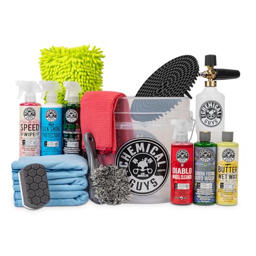 Chemical Guys HOL169 16-Piece Arsenal Builder Car Wash Kit with Foam Cannon, Bucket and (6) 16 oz Car Care Cleaning Chemicals, Gift for Car & Truck Lovers, Dads and DIYers (Works w/Pressure Washers) - Image 1