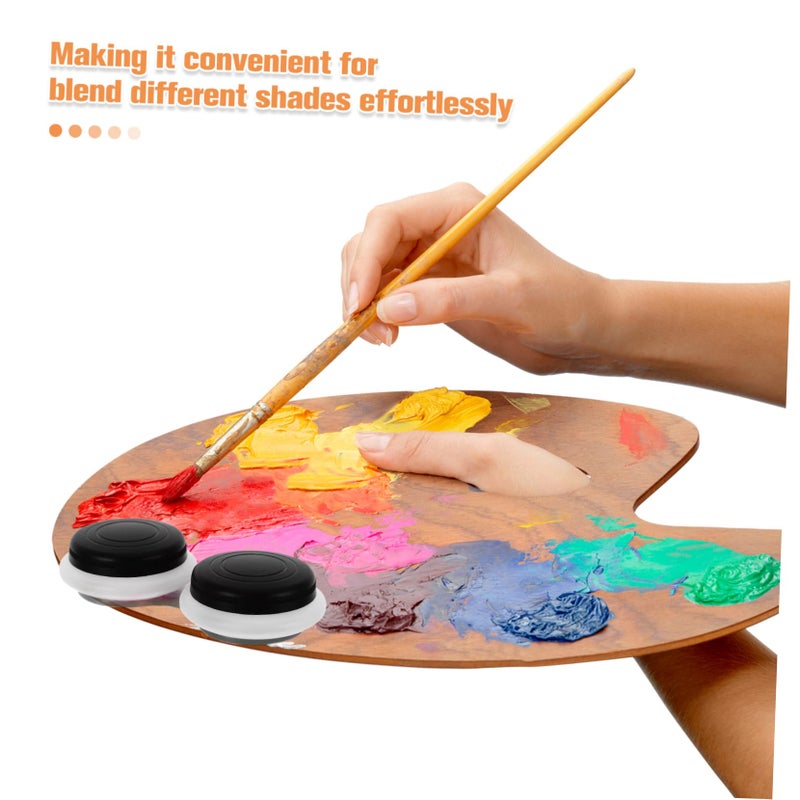 Double Palette Cup With Lid For Oil Painting Brush Cleaning Holder Dual Ports Plastic - Image 4