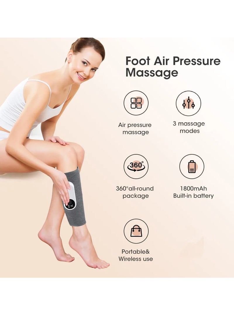 AROAQ - Electric Leg Massager, Charging Calf Air Compression Massager With Three Massage Modes, Soft And Breathable Automatic Vibration Muscle Relaxation Calf Massage Wrap For Thigh And Knee, (2pcs) - Image 1