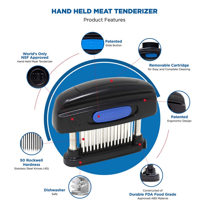 Jaccard 45-Blade Meat Tenderizer  Simply Better Meat Tenderizer  Stainless Steel Columns/ Removable Cartridge  Nsf Approved  Black - Image 4