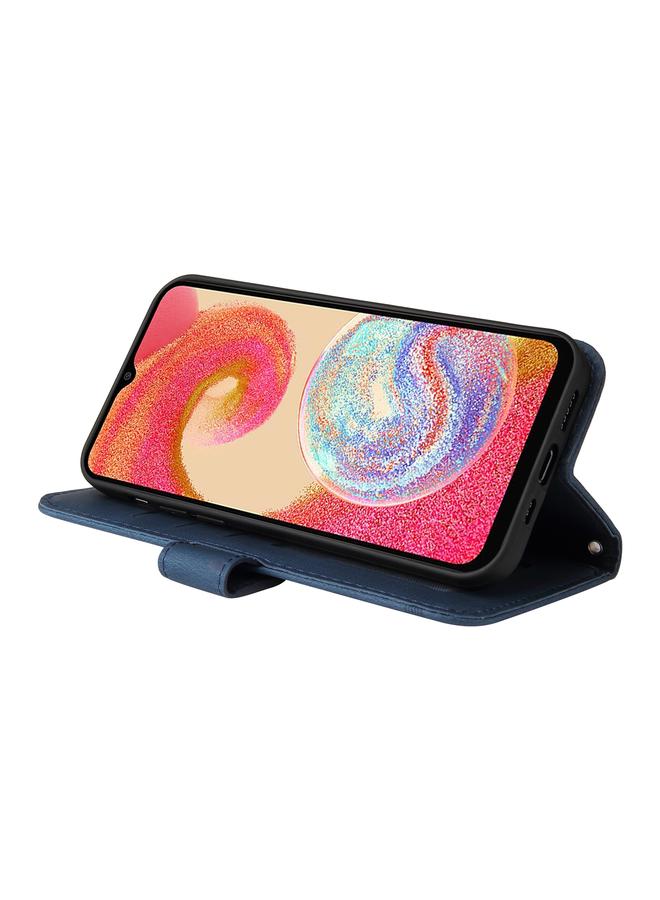 S-TOP Case For Samsung Galaxy A04e Skin Feel Life Tree Metal Button Leather Phone Case - Image 5