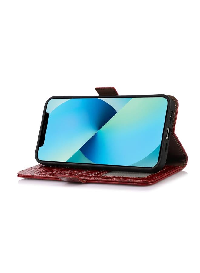 اس-توب جراب لهاتف OPPO Reno7 5G إصدار CN جراب هاتف من جلد التمساح ذو الطبقة العلوية من جلد البقر - Image 5