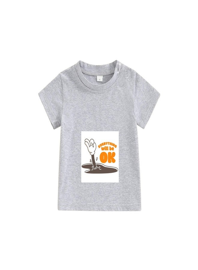 TIZOQ Baby Boys Graphic Print Pure Cotton T Shirt | Fit for 1-2 Years Baby Boy (Grey, Pack of 1) - Image 1
