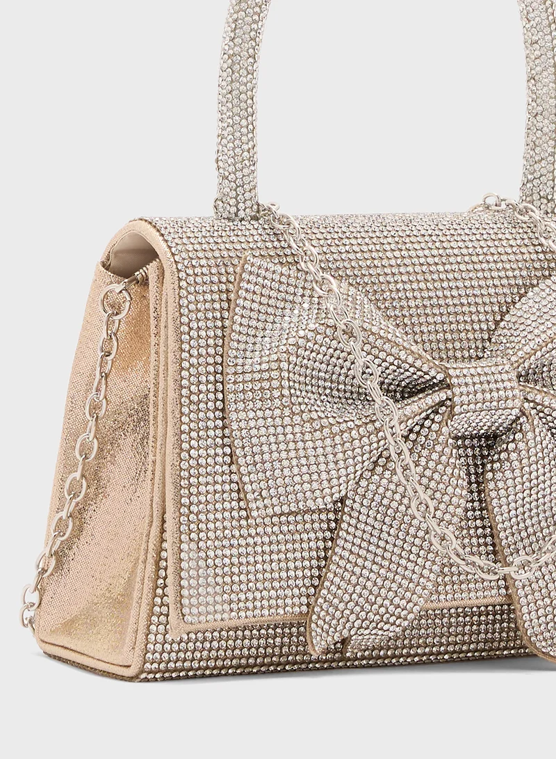 Ella Limited Edition Diamante Mini Satchel Bow Clutch Bag