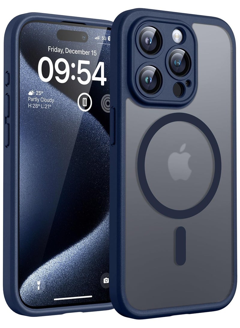 سوكاد غطاء MagSafe باللون الأزرق المطفي لهاتف iPhone 15 Pro Max، حماية كاملة للكاميرا - Image 1