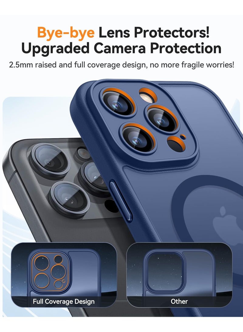 سوكاد غطاء MagSafe باللون الأزرق المطفي لهاتف iPhone 15 Pro Max، حماية كاملة للكاميرا - Image 4