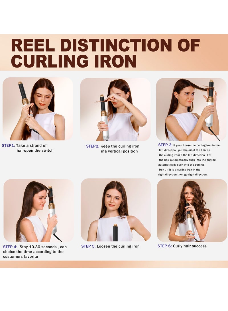 general 5-in-1 hot air comb automatic hair suction curling iron  wet and dry multi-functional curling iron - Image 5