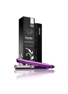 Karmin KARMIN G3 Salon Pro 1 Professional Tourmaline Ceramic Flat Iron Hair Straightener Ionic Hair Straightening Styling Iron Straighten Curl Wave Dual Voltage Auto Shut Off Carrying Case Purple 
