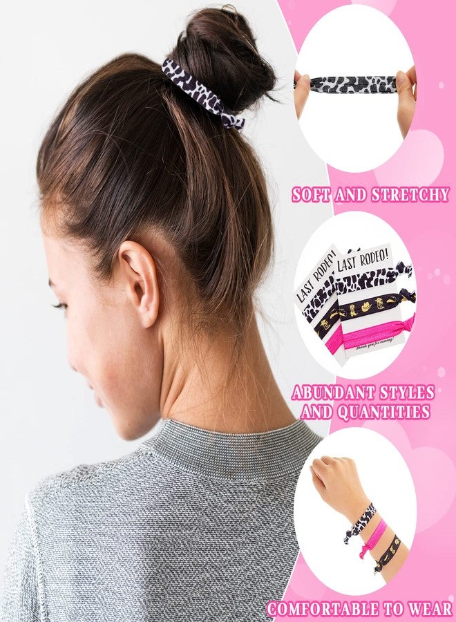 Jexine 30 Pieces Bachelorette Hair Ties Bachelorette Party Favors Wristbands Bracelets, 3 Styles Bride Hair Accessory Last Rodeo Bridesmaid Party Gifts for Bridal Shower Wedding Decorations - Image 3
