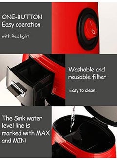 edoolffe Md 235 Mini Drip Coffee Machine Tea Maker 250Ml 450W With 2 Black Ceramic Cups  - Image 3