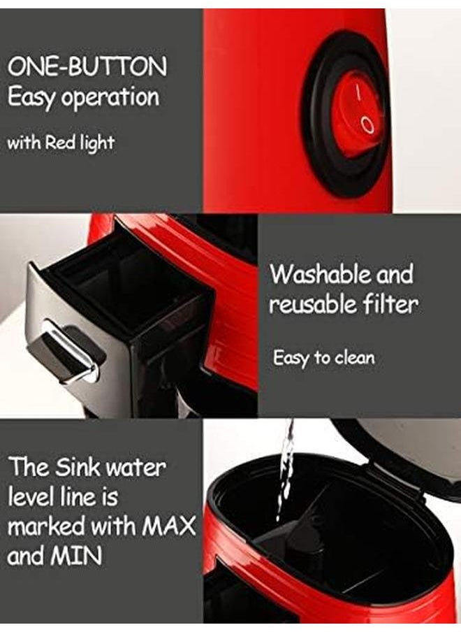 edoolffe Md 235 Mini Drip Coffee Machine Tea Maker 250Ml 450W With 2 Black Ceramic Cups  - Image 3