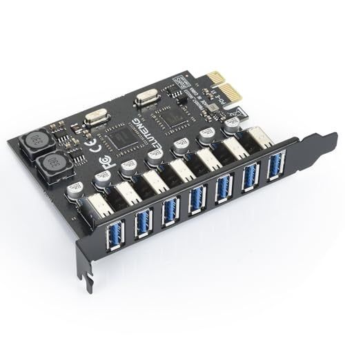 ELUTENG PCIE USB 3.0 Card 7 Ports PCI Expree to USB Expansion Card Super Speed 5Gbps PCI-e USB3 Hub Controller Adapter for Windows 11/10/8/7/XP/Vista - Image 1