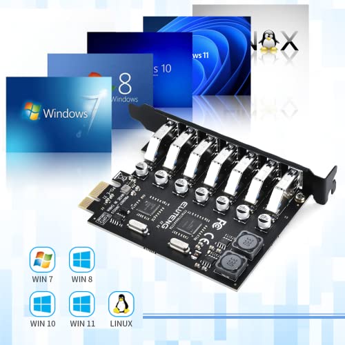 ELUTENG PCIE USB 3.0 Card 7 Ports PCI Expree to USB Expansion Card Super Speed 5Gbps PCI-e USB3 Hub Controller Adapter for Windows 11/10/8/7/XP/Vista - Image 5