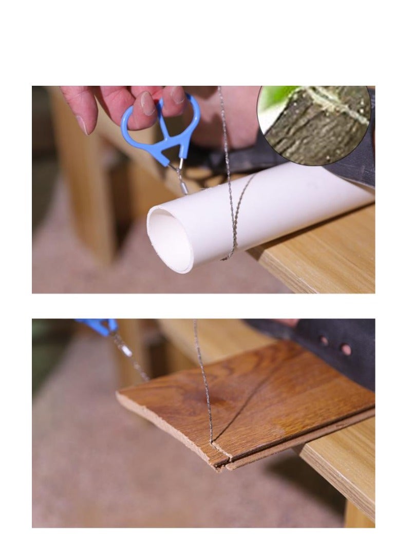 Y&D Wire Saw, 4 Pack 20" Stainless Steel Serrated Cutting Cable, Emergency Chainsaw Survival Kit Outdoor Tools for Trees Cutting, Backpacking Gear, Camping, Hunting, Hiking - Image 2