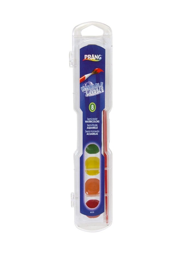 Prang® Washable Watercolors 8-Color Set With Brush, Assorted Colors - Image 1