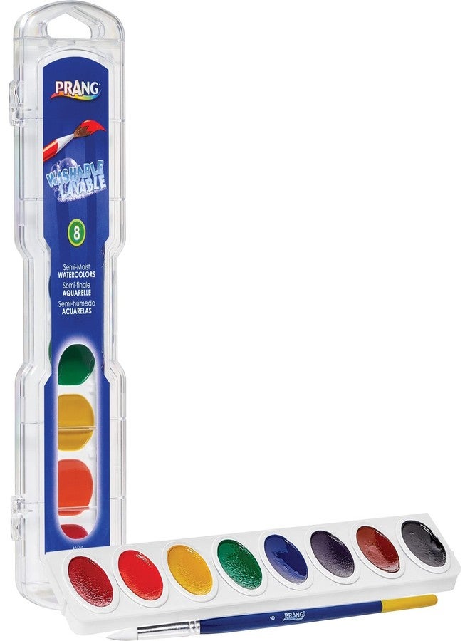 Prang® Washable Watercolors 8-Color Set With Brush, Assorted Colors - Image 5