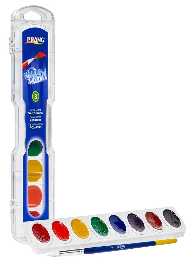 Prang® Washable Watercolors 8-Color Set With Brush, Assorted Colors - Image 3