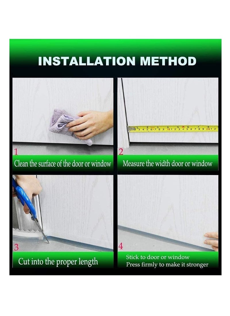 TYCOM - Silicone Seal Strip and Weather Stripping with Self Adhesive for Bottom of Doors Door Draft Stopper 3M Weather Stripping Door Bottom Gap Replacement Strip Roll Soundproof 25MM. - Image 1