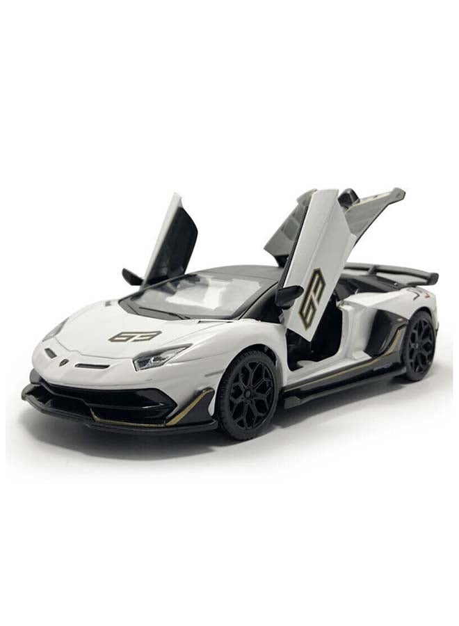 D-Power لامبورغيني أفينتادور SVJ  أبيض| نموذج مصغر، عنصر جامعي نهائي، سيارات سوبر | سيارات لعبة، مجموعة نموذج سيارة معدنية مع سحب للخلف | الحجم  1:32، للأطفال 3 سنوات فما فوق  - Image 5