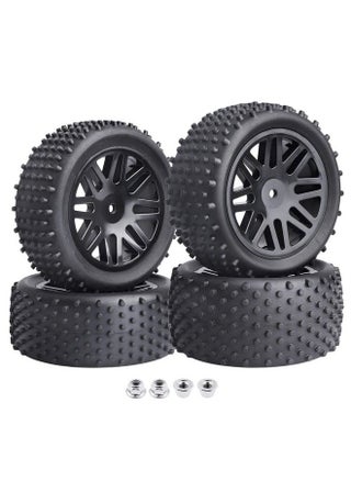(4 Pack) 1/10 Scale Off Road Buggy Tires & Wheel Rims Set Front And Rear 12Mm Hex Hubs With Foam Inserts For Rc Hobby Car - pzsku/ZD35A3396AA062AC8B511Z/45/_/1692171618/40ae8406-7386-47d9-97cd-f11132235da5