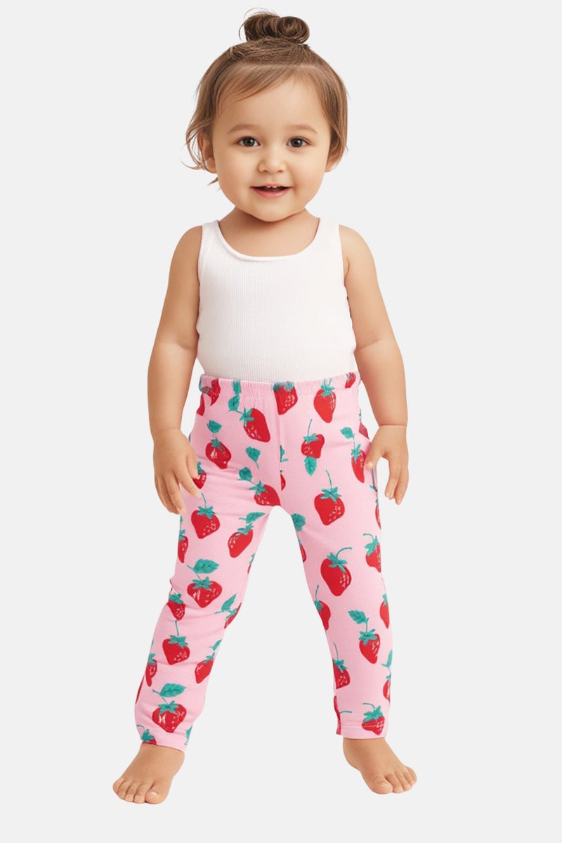 Hamleys Toddlers Girl Strawberry Print Leggings, Multicolor - Image 1